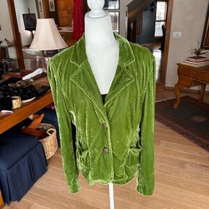 Y2K Acid Green Velvet Blazer 💚 Statement Jacket